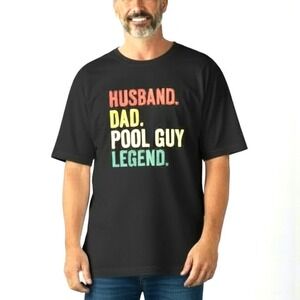 Men's T-shirt husband, dad, pool‎ guy, legend logo Size 3XL 100% Cotton